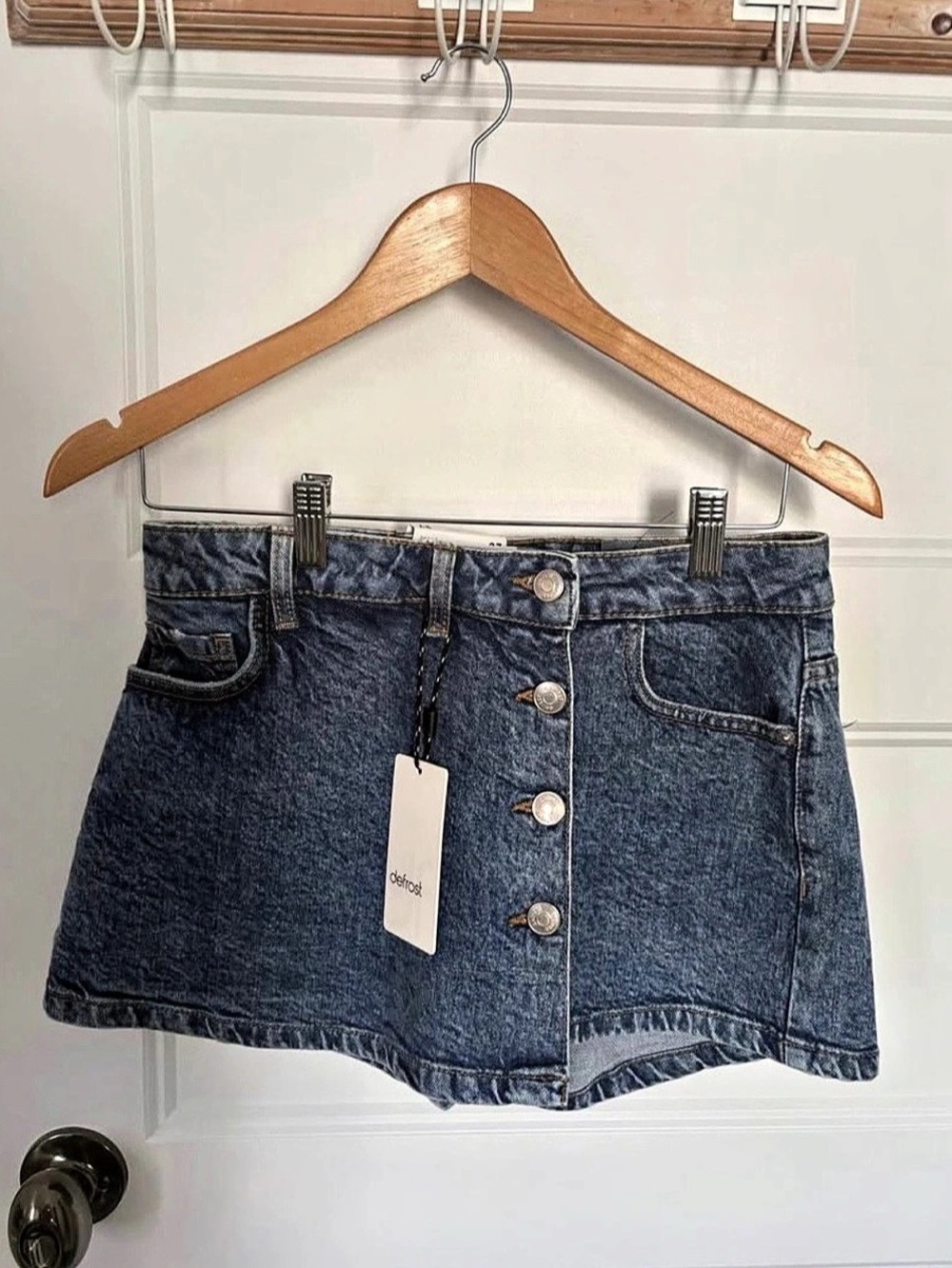defrost Mid Rise Jupe-Short Mid Rise Skort Denim Waist 27 NWT